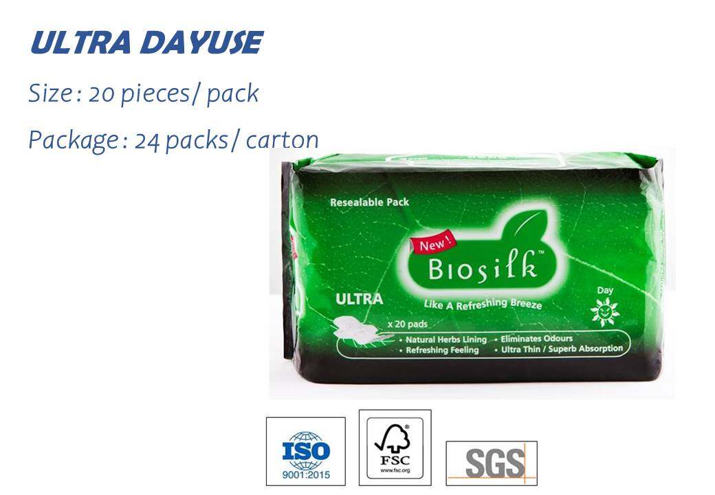 Biosilk Herbal Ultra Dayuse Sanitary Napkins / Pads 24cm 20's
