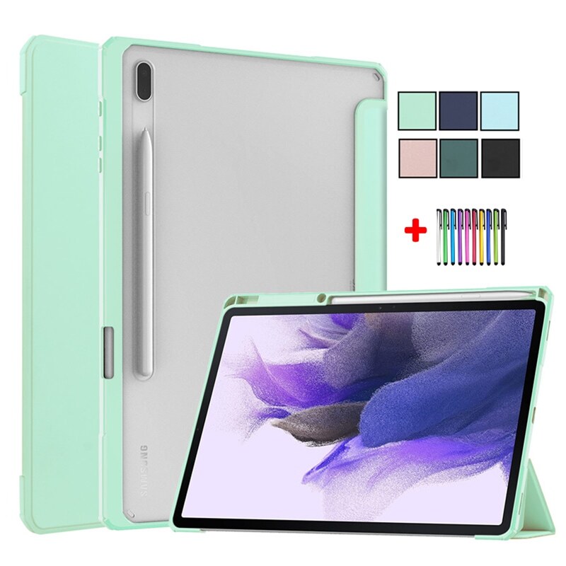 【Ốp lưng kret】 Ốp lưng Samsung Galaxy Tab S7 FE với máy tính bảng hộp đựng bút chì trong suốt cho fu