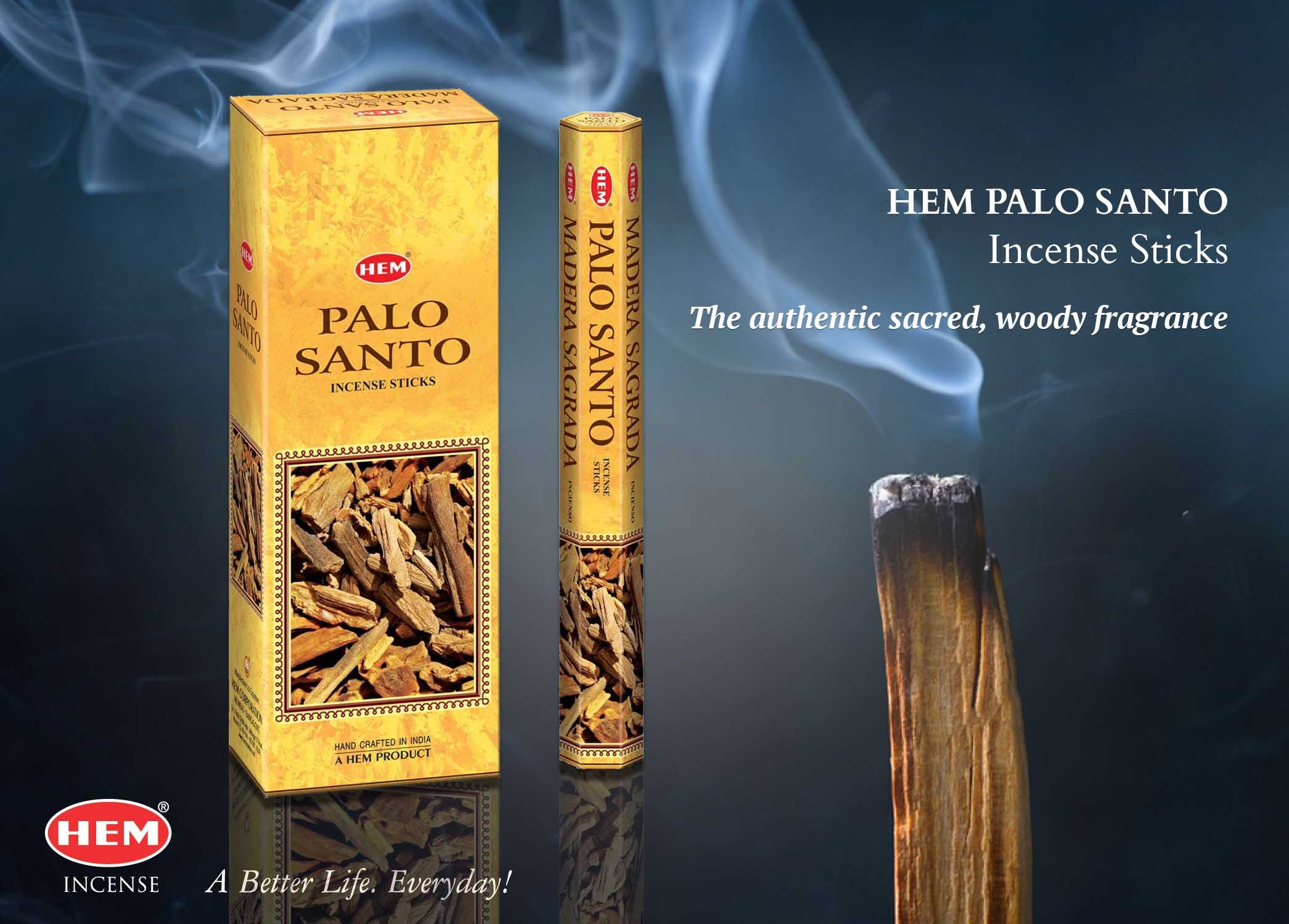 Hem Hand crafted Palo Santo Incense sticks (20 sticks per pack 6 packs in box)- Palo Santo (120 sticks / Box)