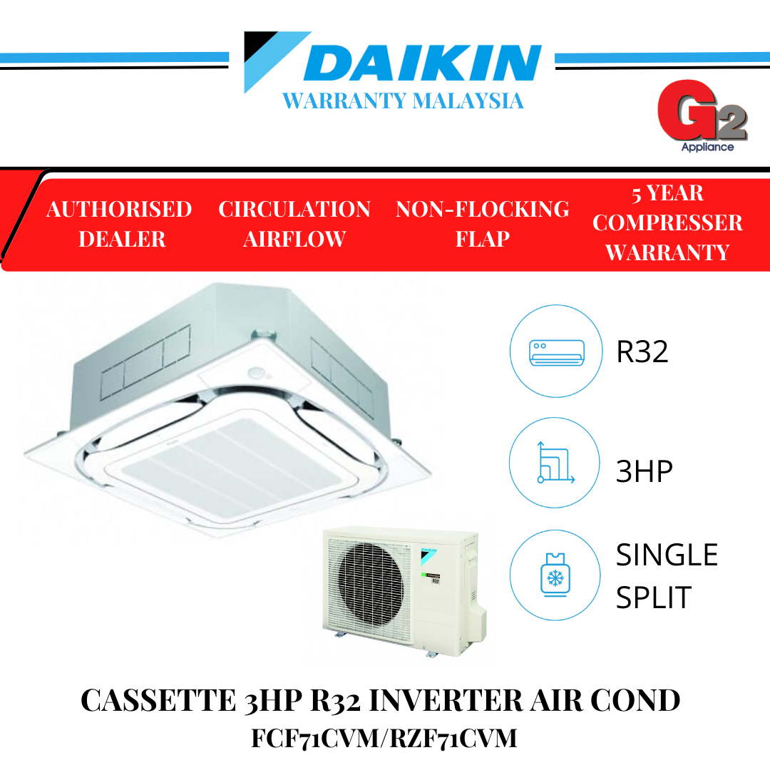 Daikin Import Model Cassette 3hp R32 Inverter Air Conditioner Fcf71cvm Rzf71cvm Daikin