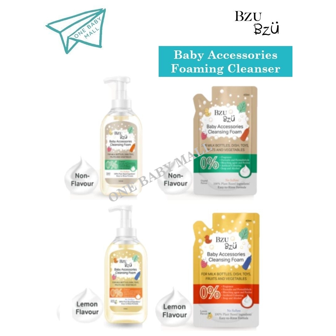 One Baby Mall BZU BZU Baby Accessories Foaming Cleanser Non/Lemon Flavour (500ml Bottle/ 400ml Refill)