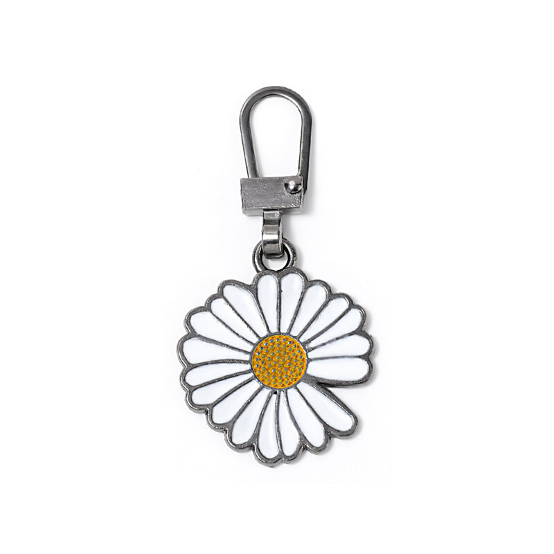 【PrettySet】Metal Detachable Daisy Zipper Pull Replacement Flower Zipper Slider Puller Repair Kit for Clothes DIY Sewing Bags Jacket Pants Jeans