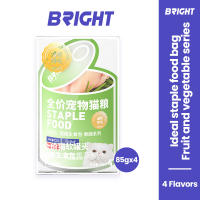 Bright/布兰德 Cat Wet Food Pouch 猫罐头 Canned Fruit Vegetable Cat Kitten Food (85gx4 pouches)果蔬包
