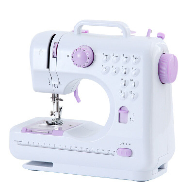 Portable sewing machine upgrade version 505A double thread and 12 needle Mesin Jahit HZ91 Fanghua Mini 12 Stitches Sewing Machine Household Multifunction Double Thread And Speed Free-Arm Crafting Mending LED