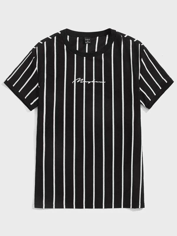 Áo thun thời trang áo thun nam kẻ sọc cổ điển retro mùa hè áo thun cổ tròn tay ngắn dáng rộng s ~ 5xl