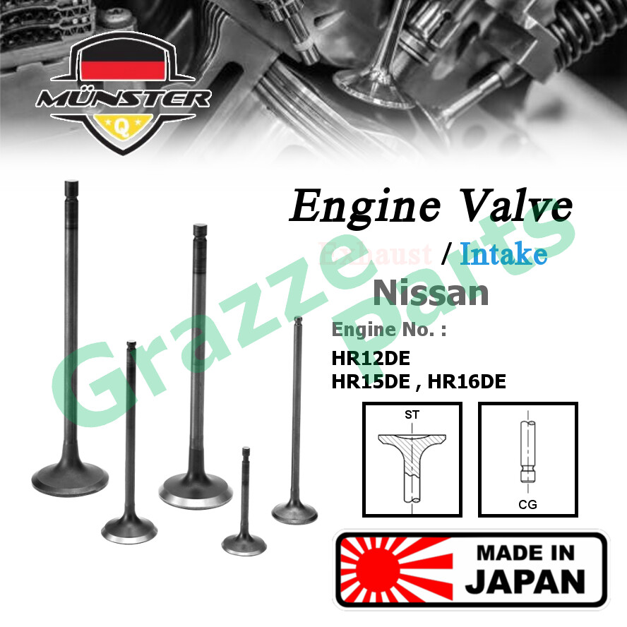 (4pc) Münster Engine Valve Intake Inlet (31.1mm) 13201-ED000 for Nissan Latio C11 1.6 Almera N17 N17