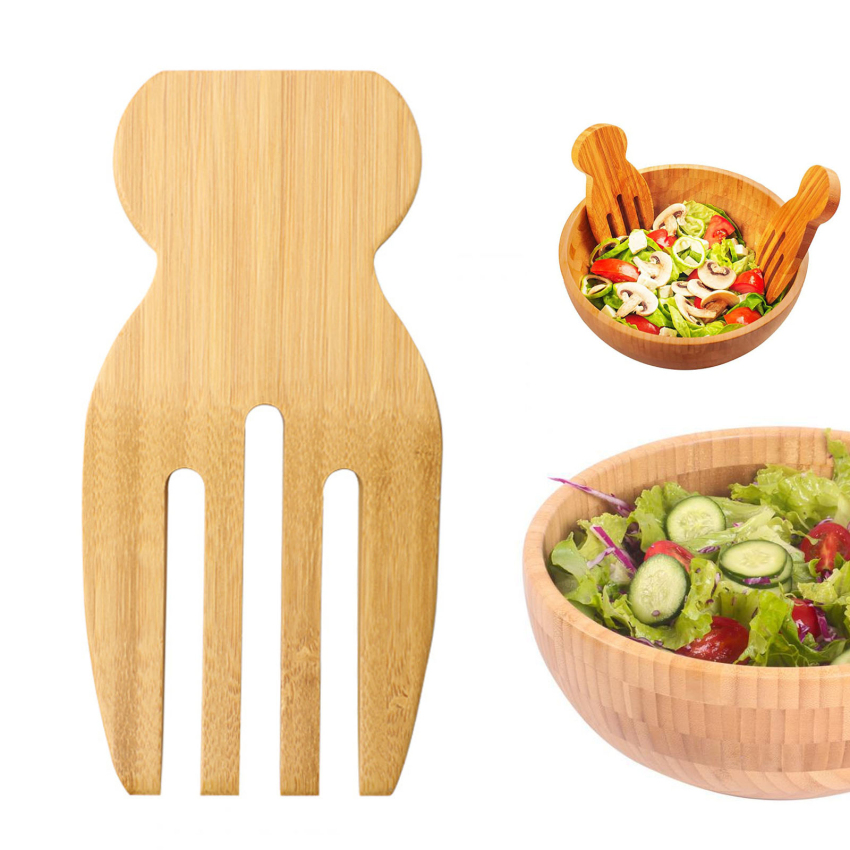 Muỗng trộn salad tre tự nhiên muỗng cơm chống dính bằng tre muỗng trộn salad bằng gỗ không sơn nĩa khuấy bộ đồ ăn dụng cụ bằng gỗ