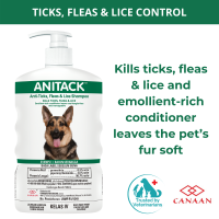 ANITACK Anti-Ticks Fleas and Lice Shampoo Dog Shampoo Kills & Controls Ticks Fleas & Lice