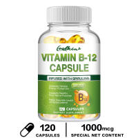 Vitamin B12 (Methylcobalamin) Supports Healthy Mood Energy Heart & Eye Health 1000 mcg 120 Veggie Capsules - Non-GMO Gluten-Free B12 Supplement
