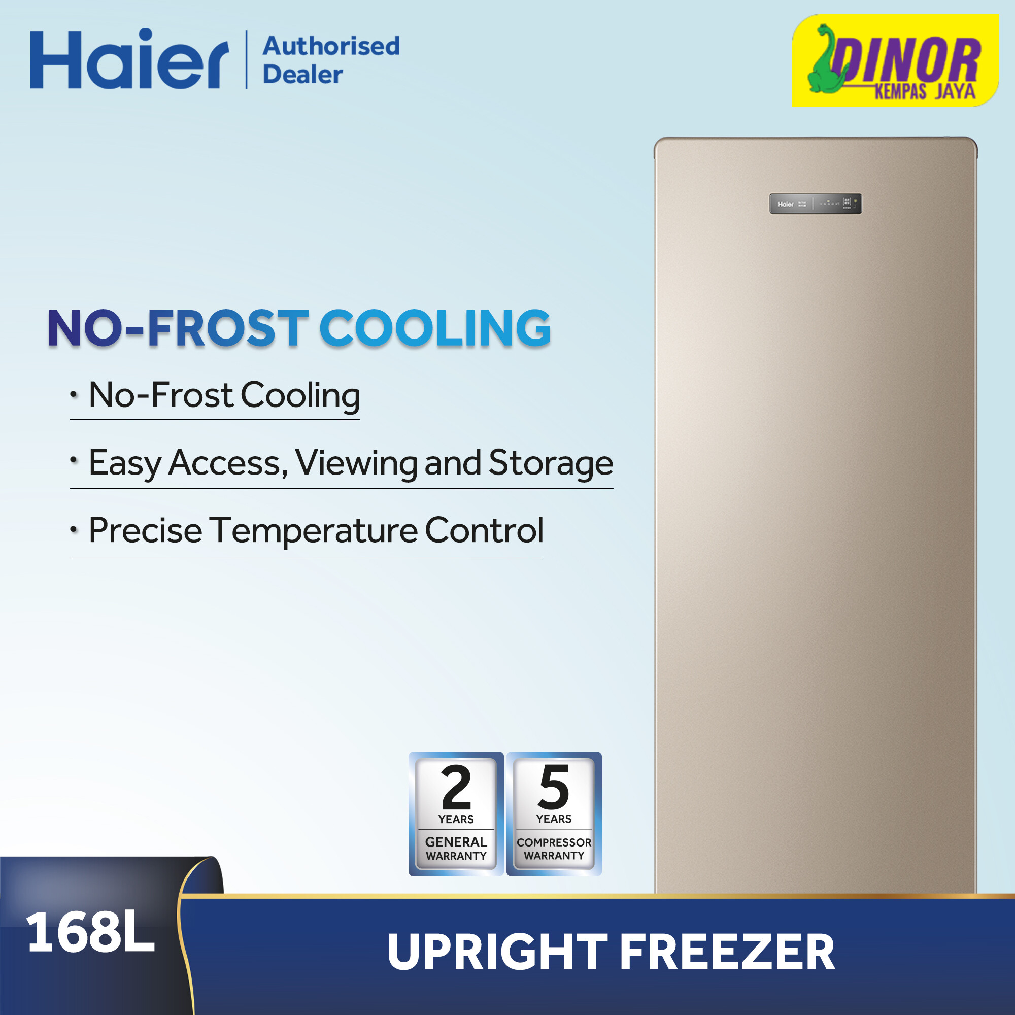 Haier Upright Freezer, 168L  BD-168WL / BD168WL / BD-168