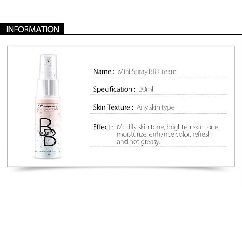 Moisturizing Spray BB Cream Foundation Whitening Face Make Up 20ml BEST SELLER