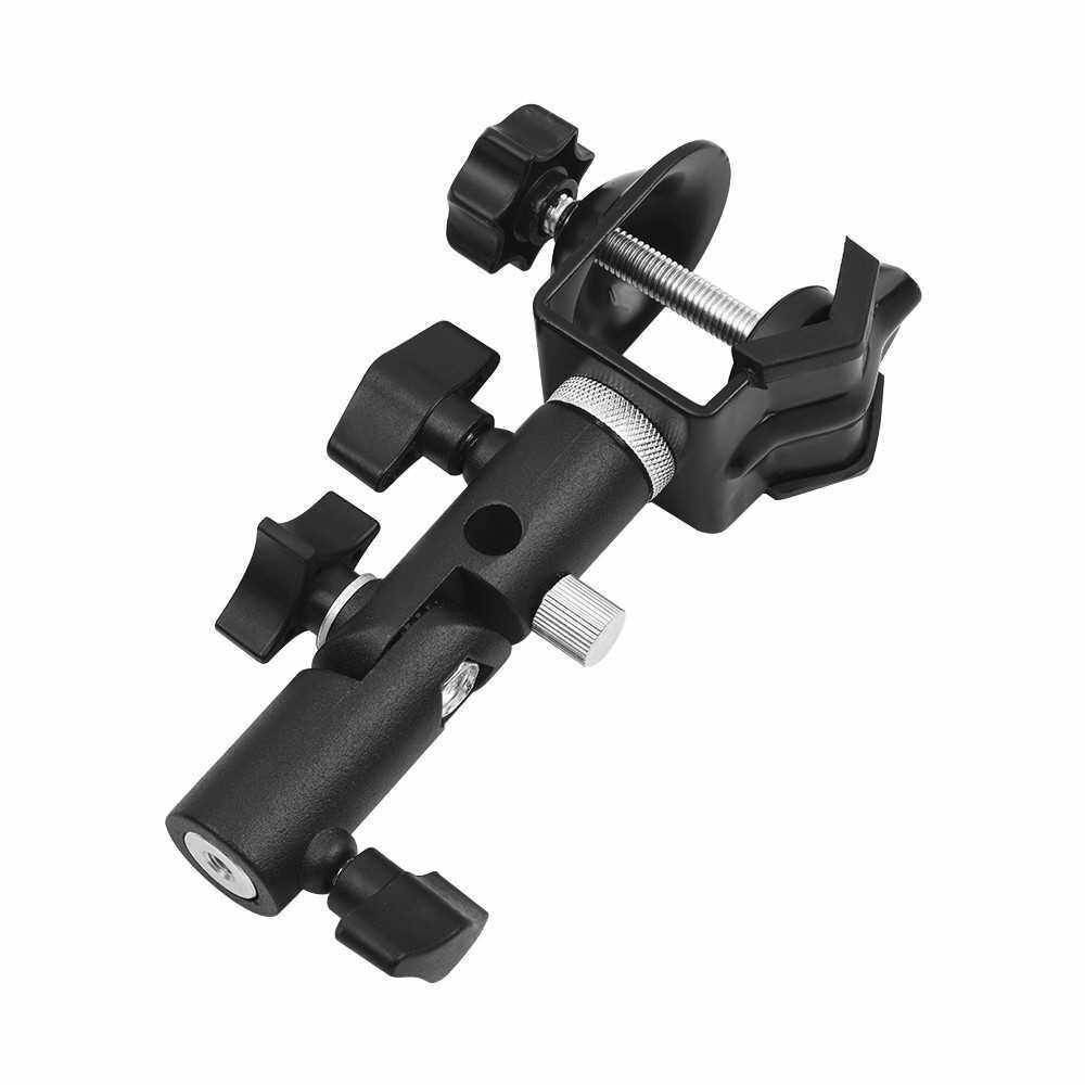 Multi-functional C-Clamp Clip Mount and Light Stand Mount Bracket with Umbrella Reflector Holder and