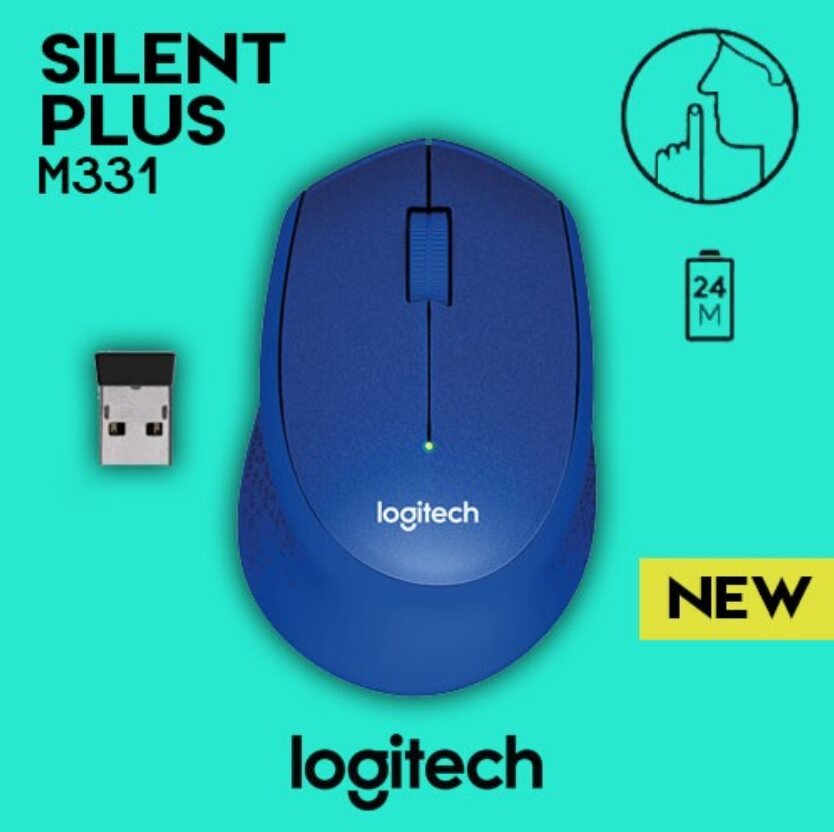 (Optional) Logitech M331 Silent Plus Wireless Mouse Black 910-004914 Red 910-004916 Blue 910-004915