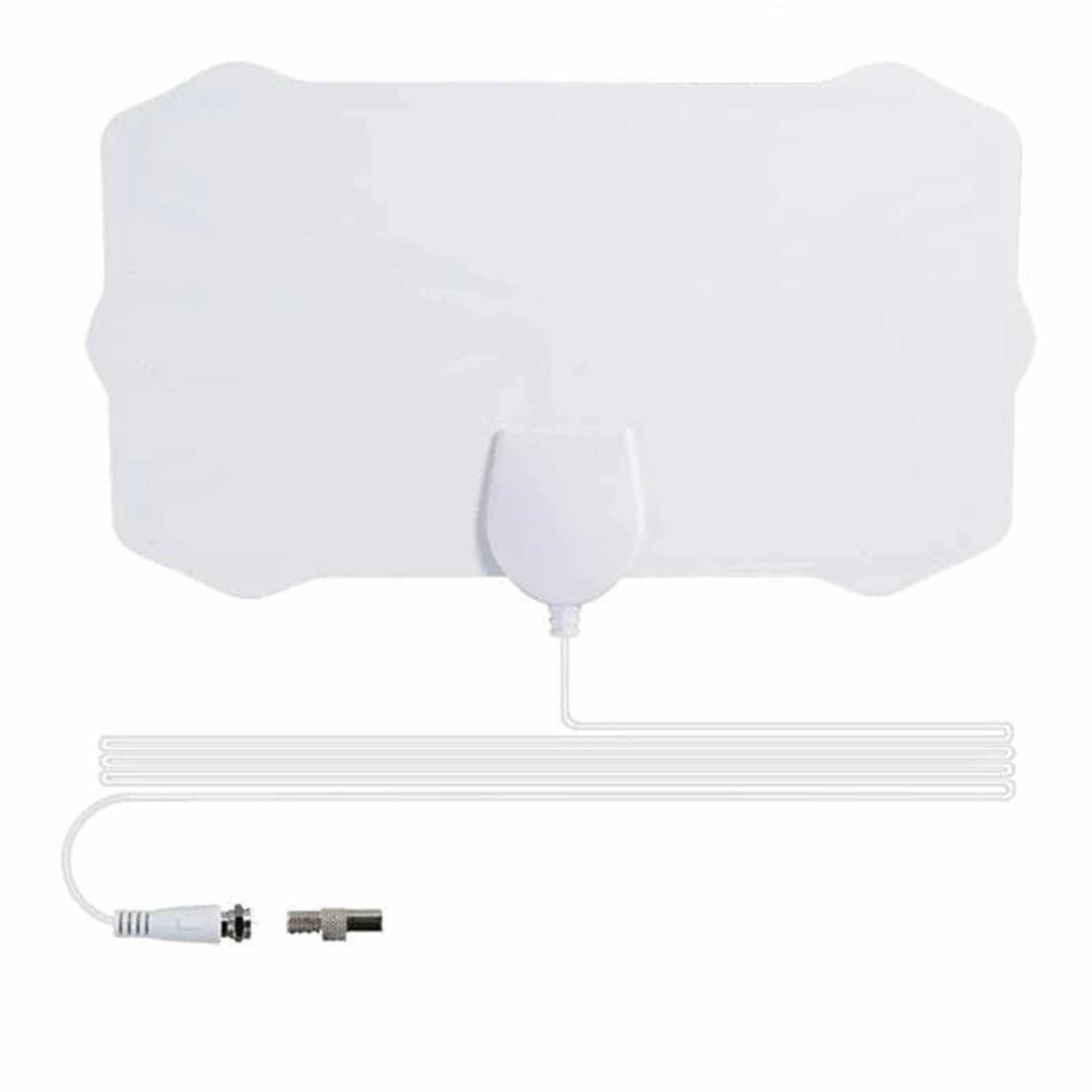 Digital TV Antenna Indoor HDTV Antenna Mini HDTV Signal Receiver with Coax Cable for Free Channels White (White)