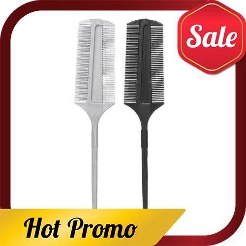1PC Hair Tint/Dye Brush Double-side Hair Coloring Comb With Tailed Handle Dyeing Brush Salon Hairstyling Tool Home Use Random Color (Standard)