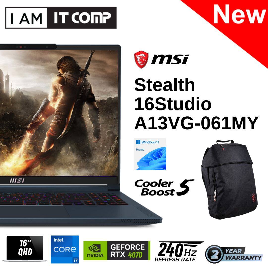 MSI Stealth 16Studio A13VG-061MY 16" QHD 240Hz Gaming Laptop (i7-13700H/32GB/2TB SSD/RTX4070 GDDR6 8