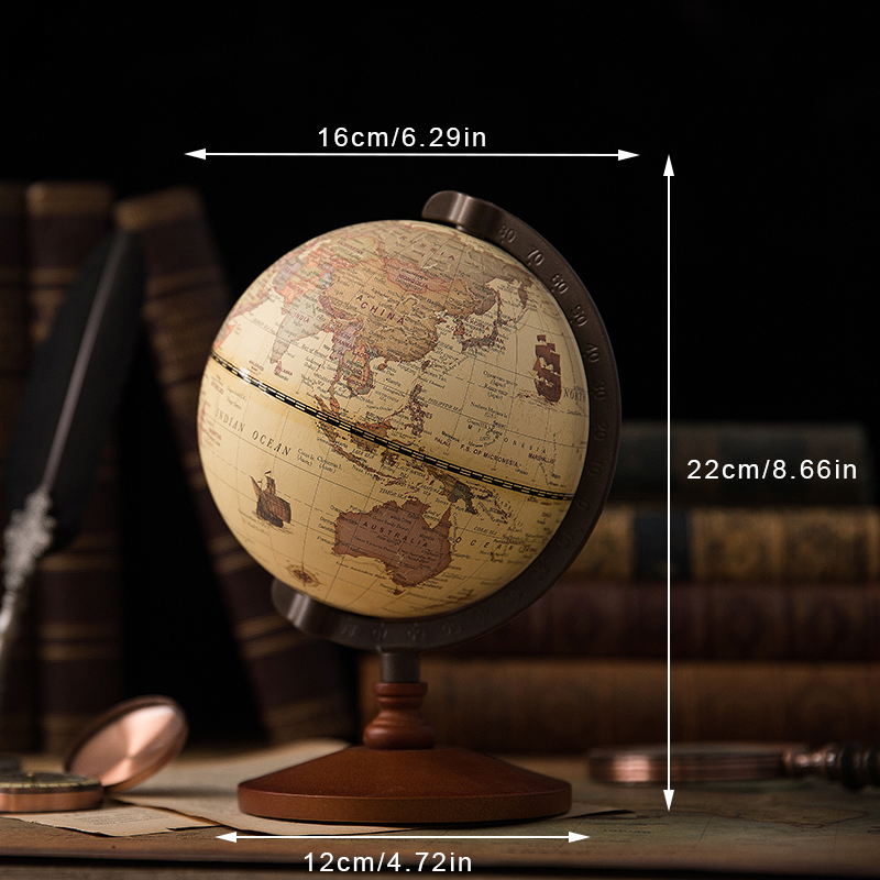 World Globe Mapa Home Decor Accessories Globe Earth 5 Inch Vintage Wooden Globe Ornaments World Map Geography Office Desk Decor