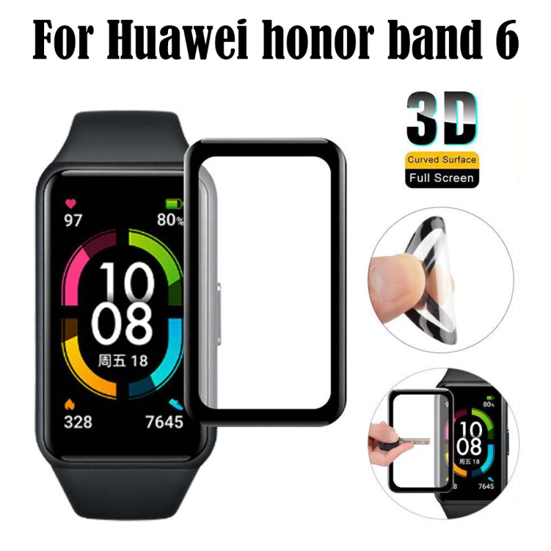 Ốp viền đen bảo vệ toàn màn hình đồng hồ thông minh chống trầy xước và vân tay cho Huawei Honor Band 6