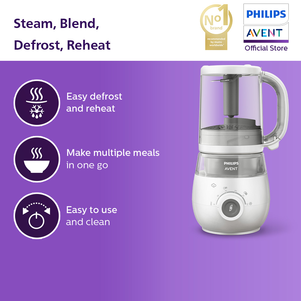 Philips Avent 4 in 1 Baby Food Maker (Steam Blend Defrost & Reheat) SCF883/02