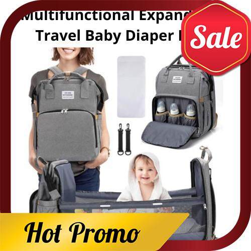 [ Local Ready Stock ] Multifunctional Expandable Travel Baby Bag Diaper Bags Backpack Bag