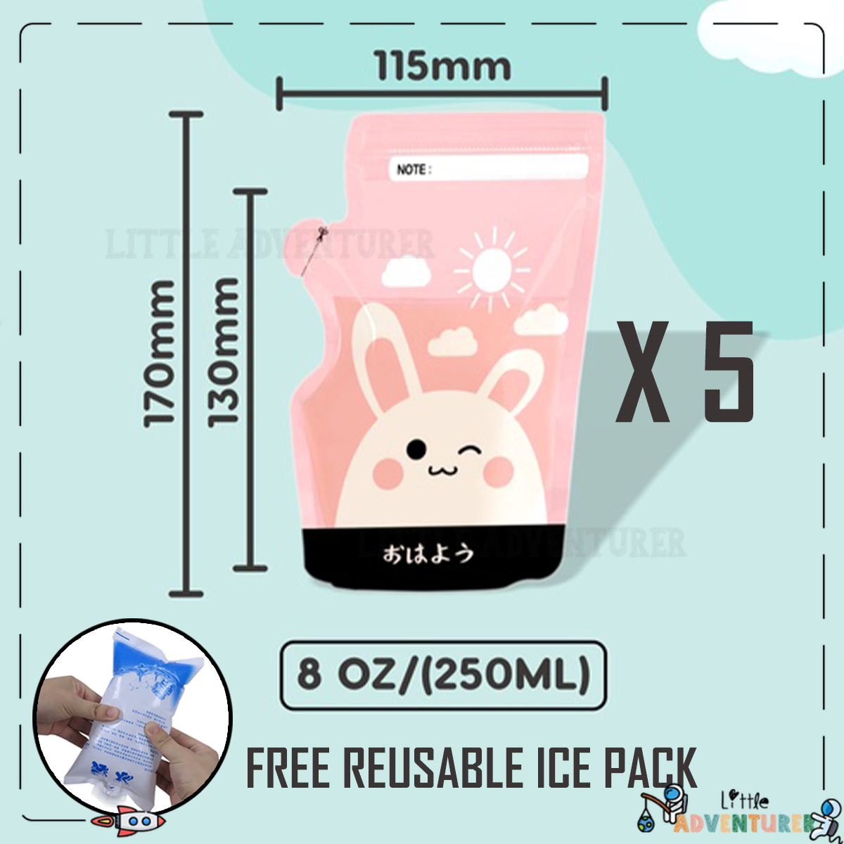 Double Lock Breast Milk Storage Bag BPA Free Disposable 5oz 8oz | Beg Susu | 母乳袋储奶袋