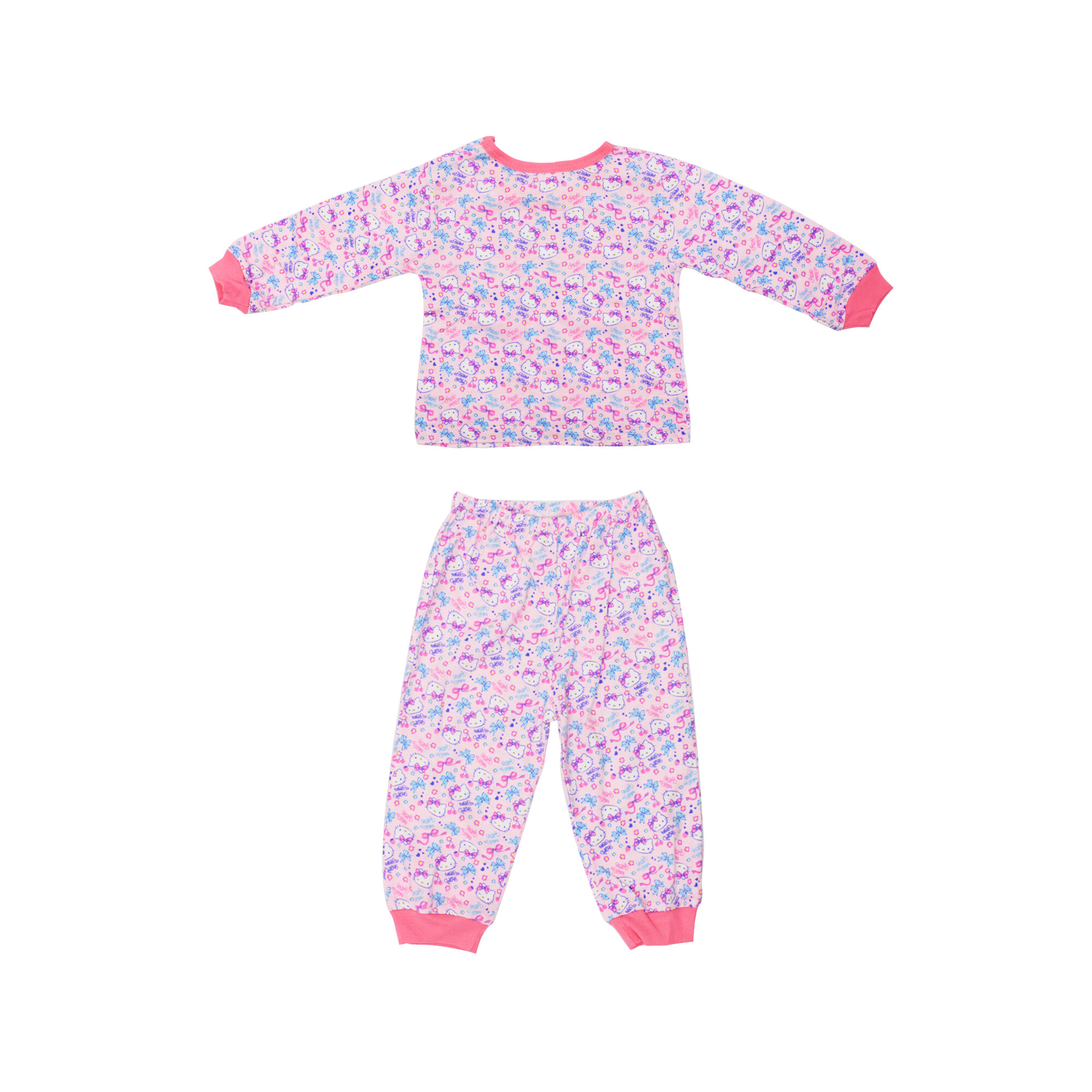 Sanrio Hello Kitty Baby Girl Pyjamas Suit With Long Sleves 100% Cotton ...