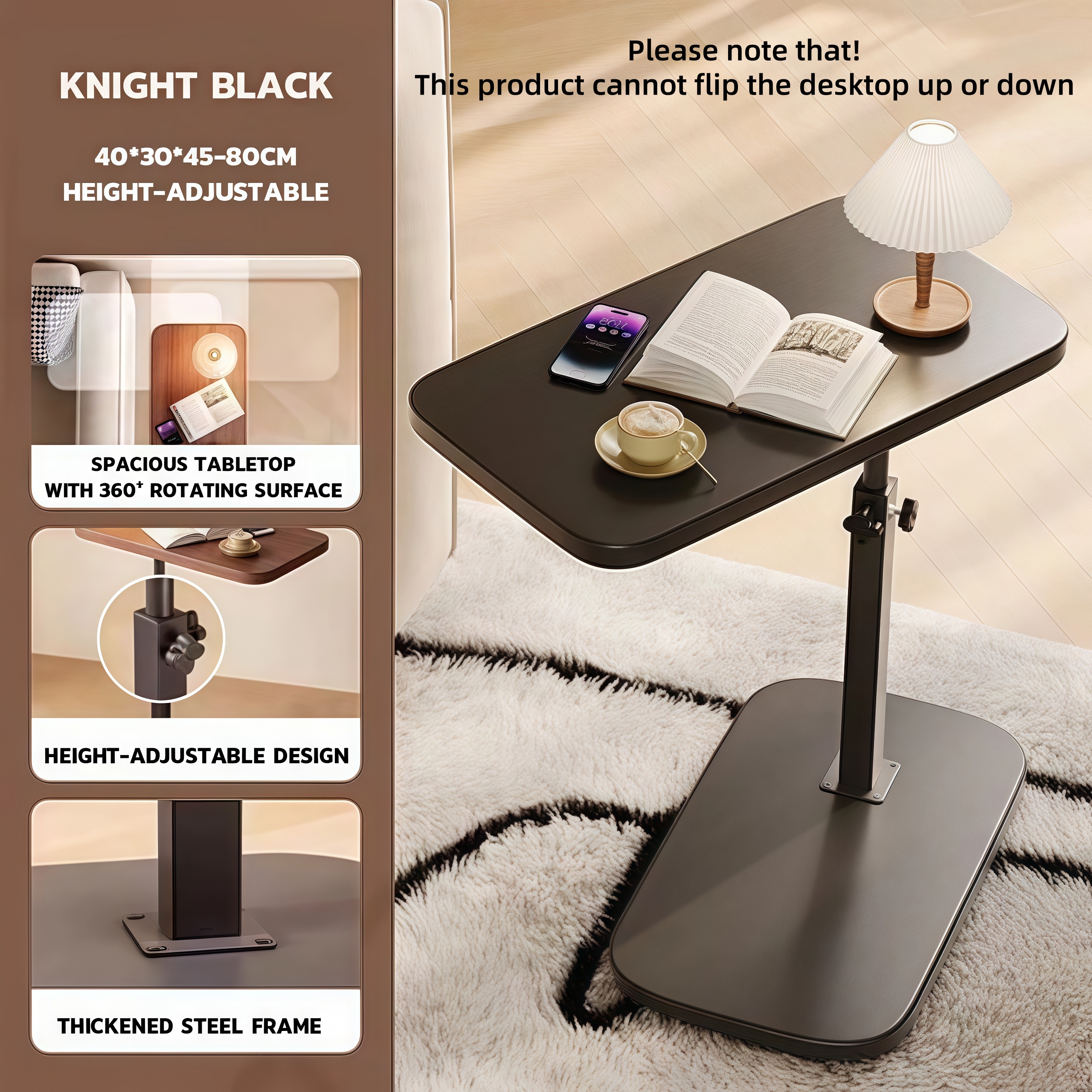 Meja Belajar Coffee Table Meja Lipat Odern Bedside Lifting Table Adjustable Table Simple Laptop Table 边几桌