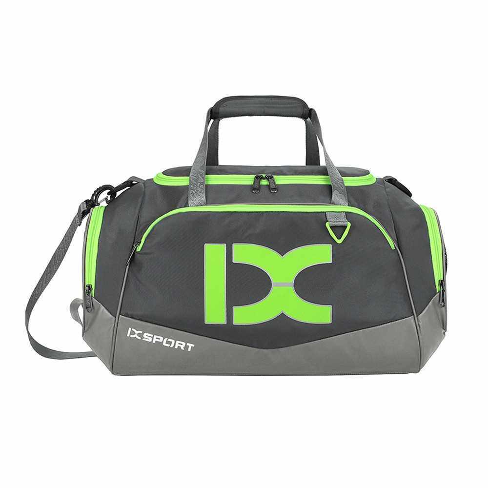 40L Sports Bag Training Gym Bag Unisex Fitness Bags Practical Multifunction Bag Large Capacity Outdoor Sporting Tote (Green+ Grey)