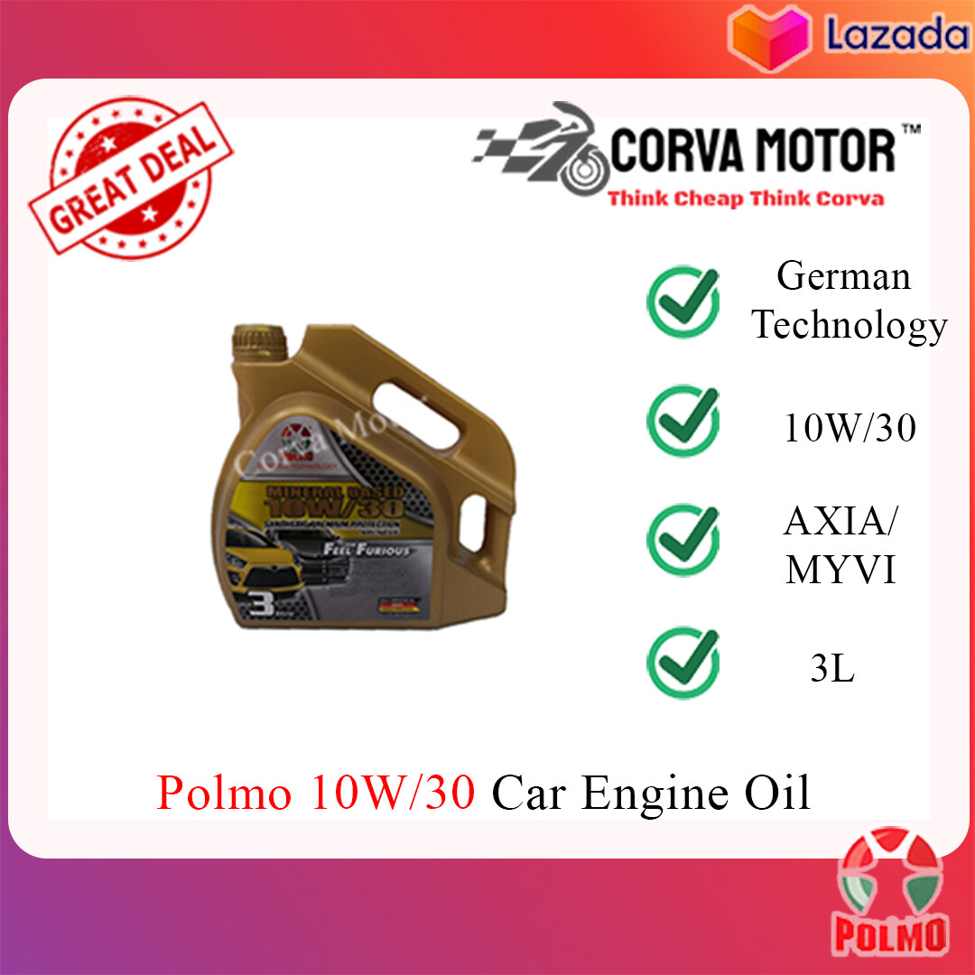 Corva Motor Polmo 10W/30 Car Engine Oil Minyak Hitam Kereta Polmo Quality Dijamin Myvi Kancil Axia Kelisa Proton Savvy