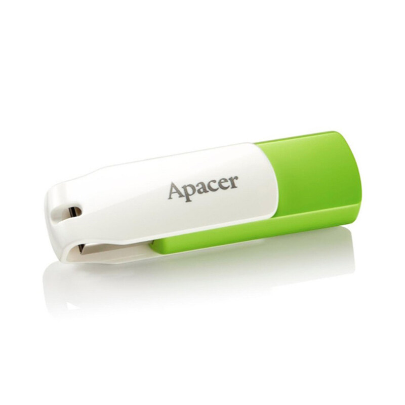 Apacer Pendrive AH335 32GB Green with USB 2.0 Connection, Rotate Design, Strap Hole, Plug and Play (AP32GAH335G-1)