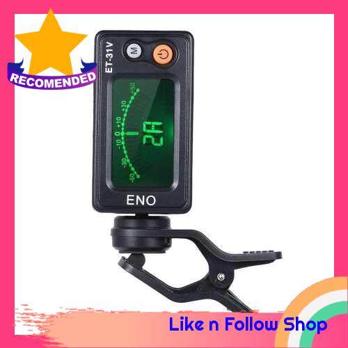 eno ET-31V Multi-function Clip-on Tuner Automatic Tuning Mode for Violin Viola Cello Double Bass Chromatic with LCD Display (Black)