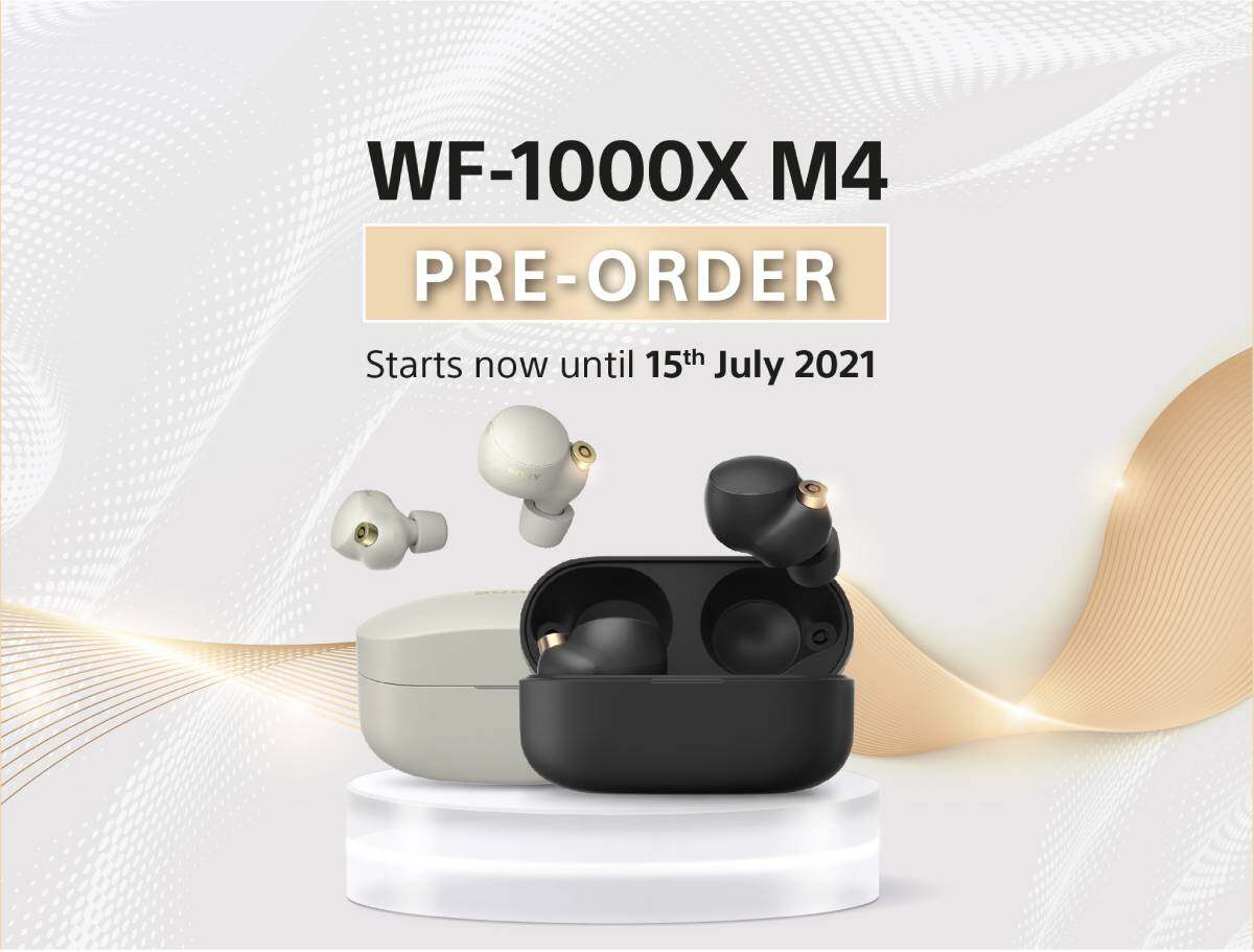 [NEW LAUNCH] Sony WF-1000XM4 / WF1000XM4 XM4 Wireless Bluetooth Noise Cancelling In Ear Earbuds with Charging Case, IPX4 Water Resistance
