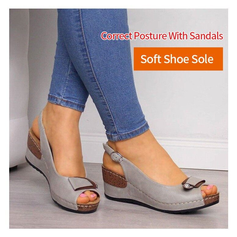 Giày 2020 Xăng Đan Nữ Xăng Đan Đế Bằng Dày Màu Trơn Mùa Hè