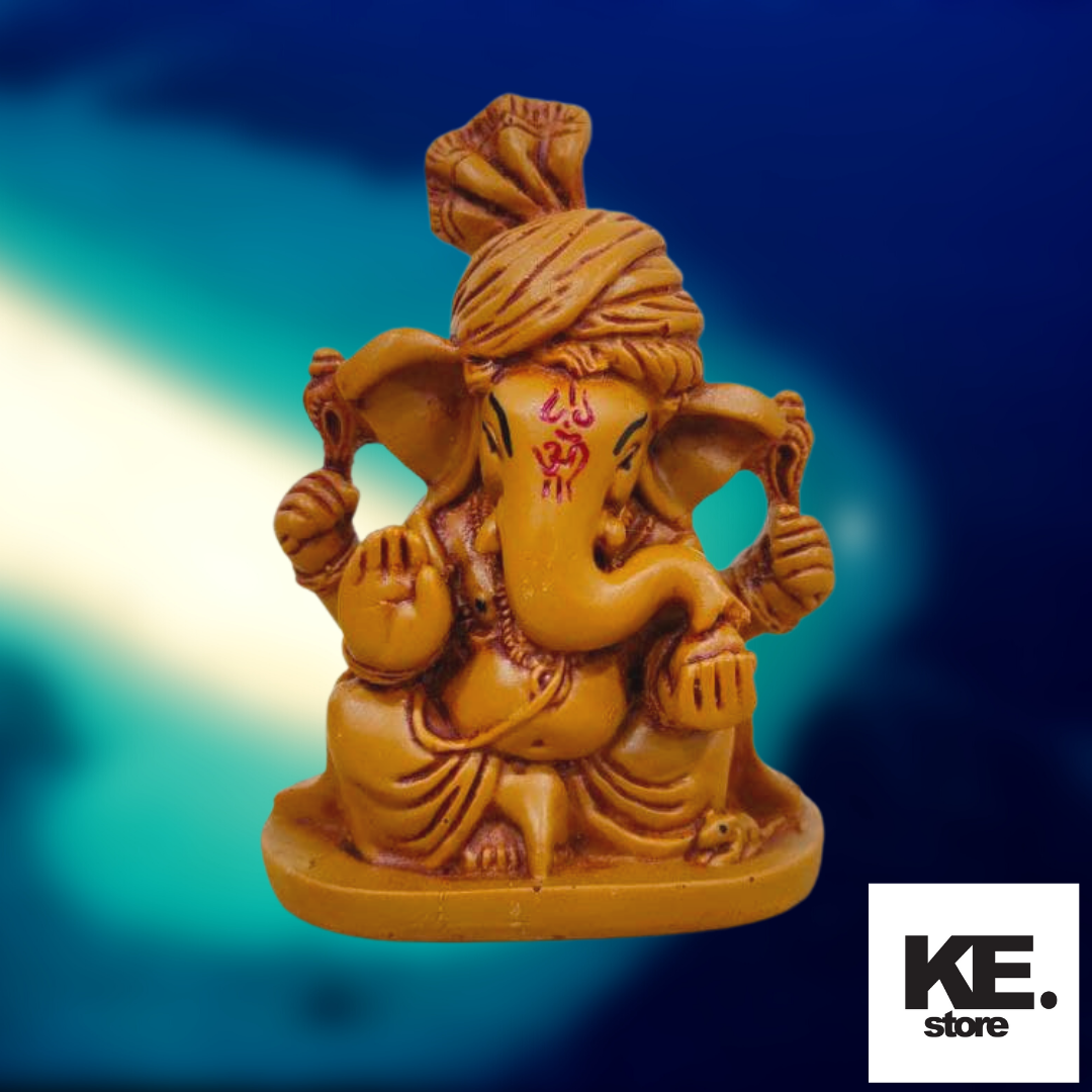 GANESHA STATUE FOR CAR DASHBOARD HOME DECOR OFFICE TABLE COLOUR WITH STONE/KE28
