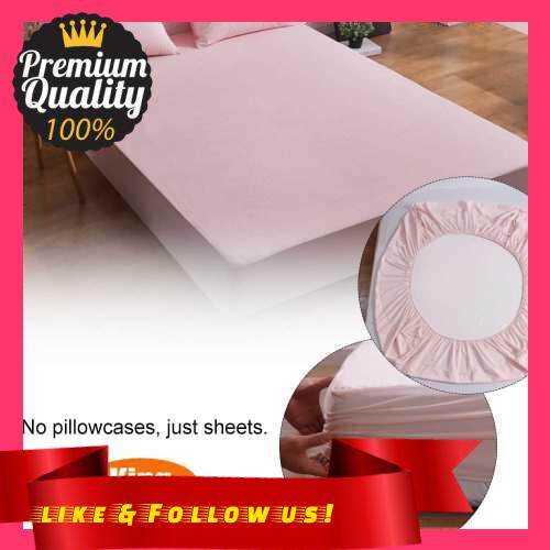 People\'s Choice Stripe Home Fitted Sheet Waterproof Sheet Bedding Duvet Cover Home Bedroom Supplies (Pink)