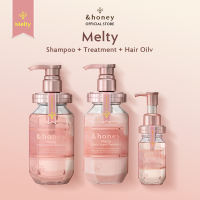 [Bundle] &honey Melty Moist Repair Shampoo 440ml + Treatment 445g + Hair Oil 100ml