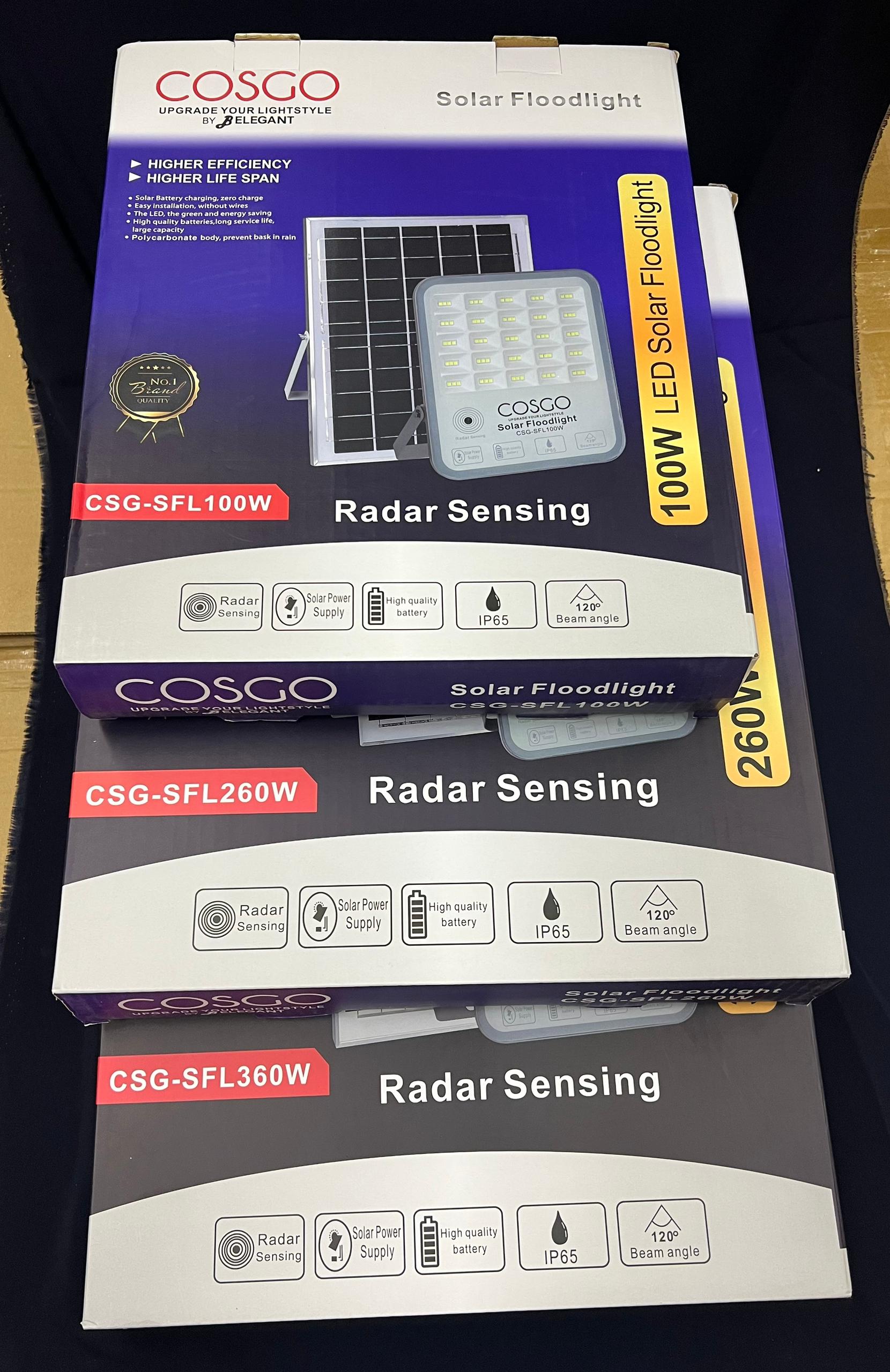 COSGO LED Solar Floodlight DAYLIGHT (100W260W360W)