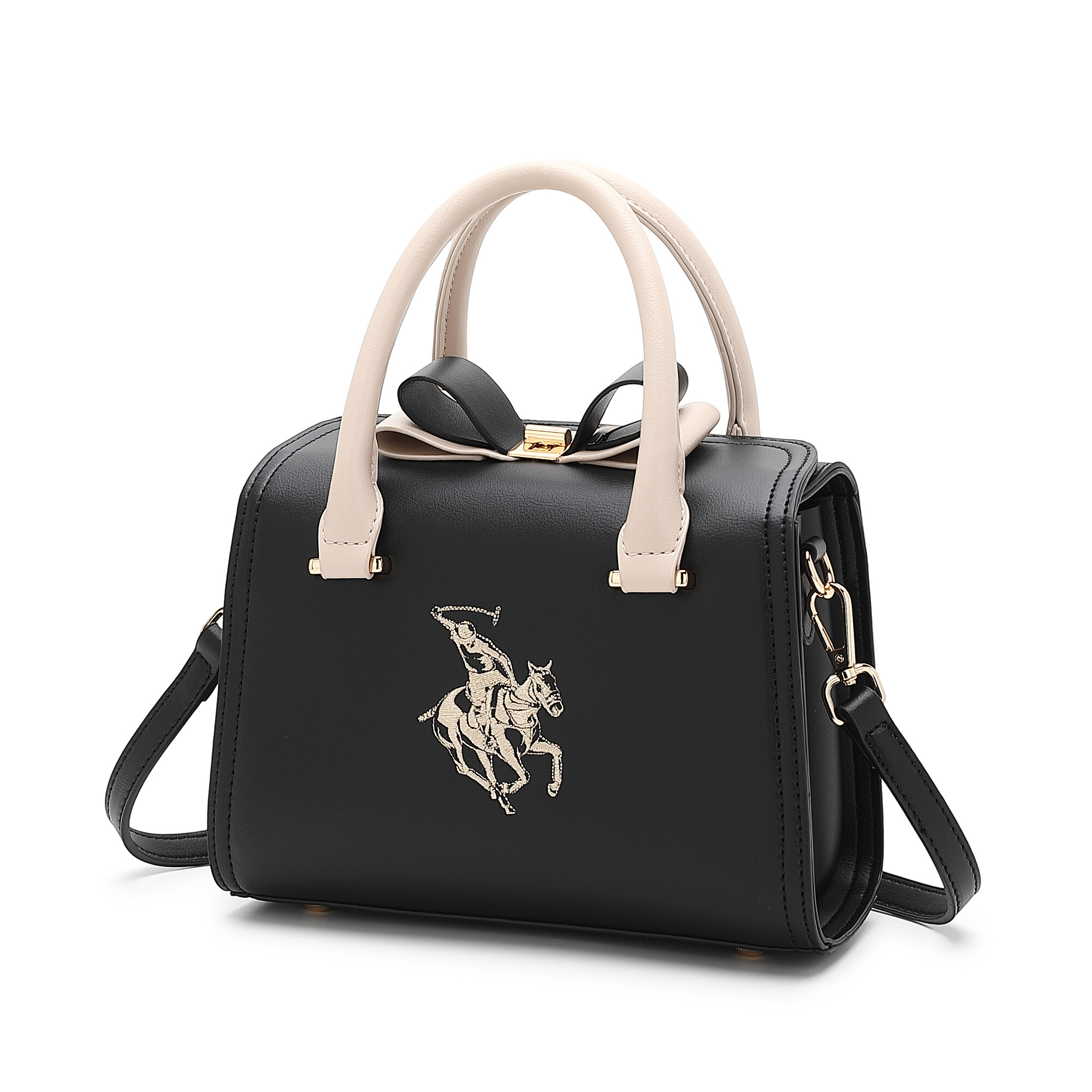 SWISS POLO Ladies Top Handle Sling Bag HKF 9884-1 BLACK