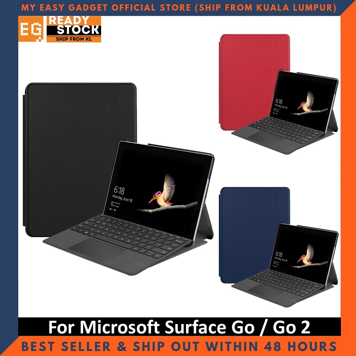 Microsoft Surface Go 3 / Go 2 / Go 10inch Premium Magnetic Smart Cover Leather Case Tablet Ultra-thin Fold Stand (Ready Stock)