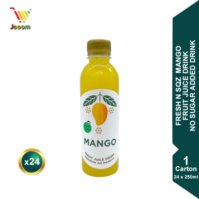 FRESH N SQZ Mango Fruit Juice Drink No Sugar Added Drink 1 Carton (24 x 250ml) [KL & Selangor Delivery Only]