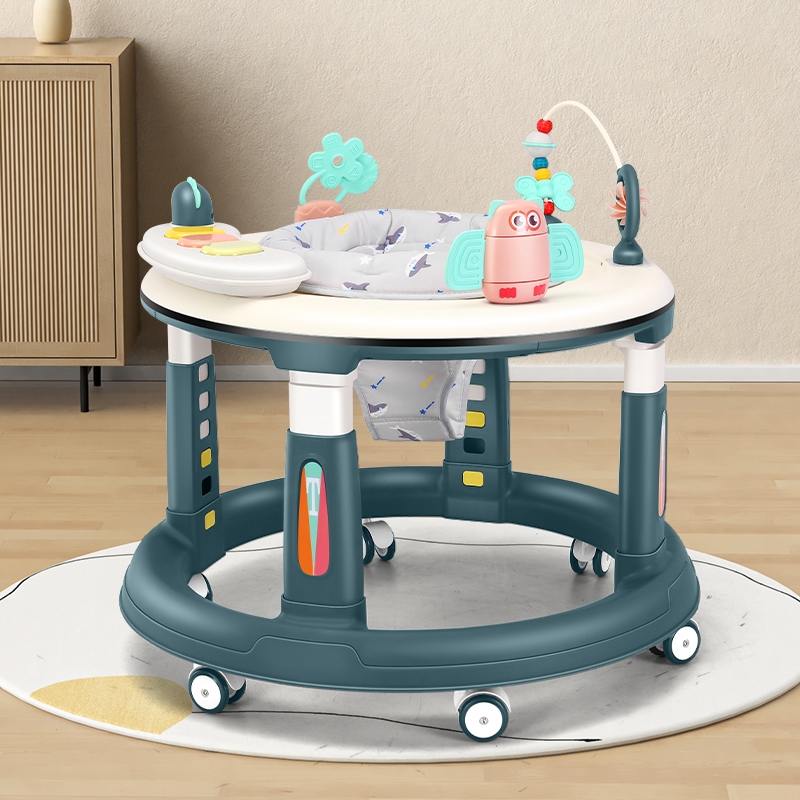 Beige Baby Walker Anti-O-Leg Music Foldable Walker Baby Advanced Adjustable Heights 嬰兒學步車