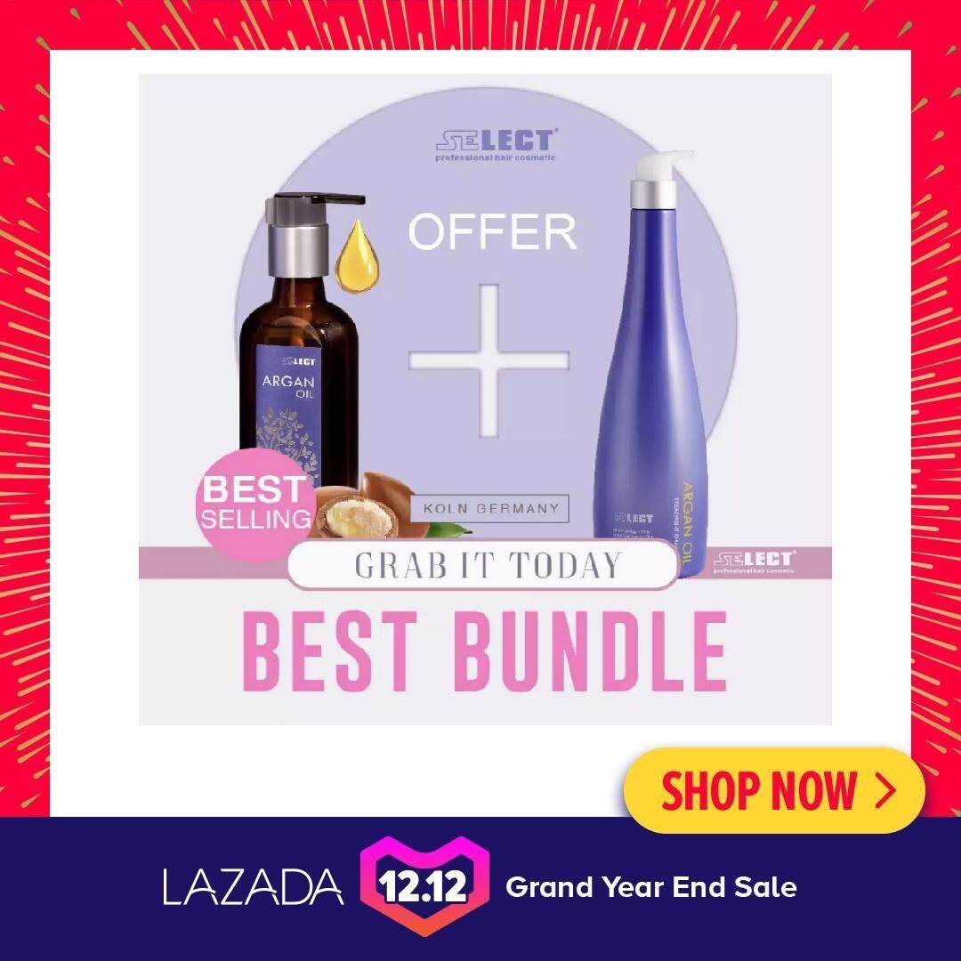 Select Argan Oil Healing Treatment ( Hair Serum/ Hair Oil ) 100ml + Select Argan Oil Treatment Shampoo 350ml - for MOISTURIZING, DRY / DAMAGE HAIR