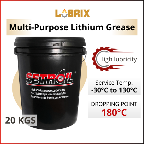 LUBRIX Setroil Lithium EP 2 Grease 20 KGS Grease Bearing Gear Minyak