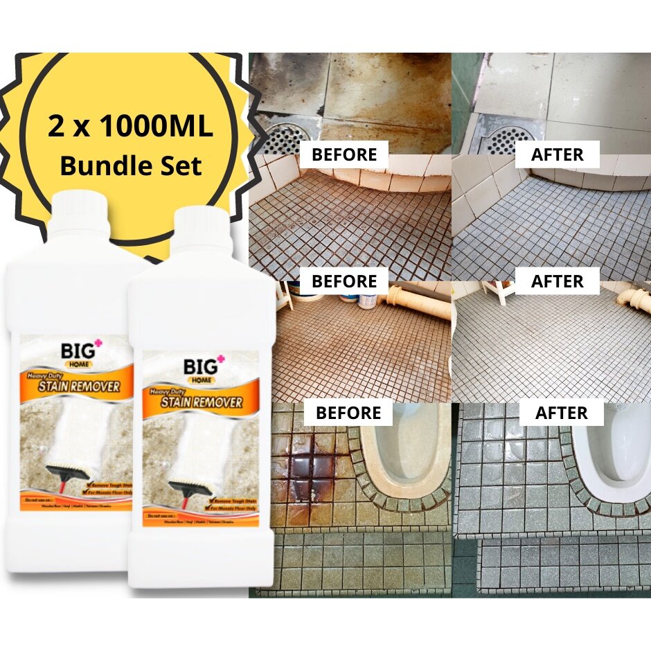 BIG+ Heavy Duty Stain Remover (2x1000ml) Toilet Floor Cleaner Liquid