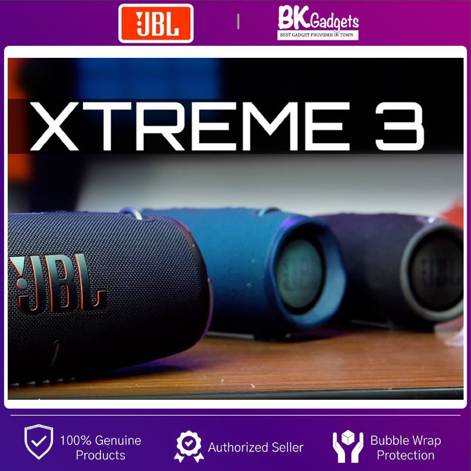 JBL Extreme 3 Portable Waterproof Speaker - IP67 Waterproof | 15H Play Time | JBL Pro Sound