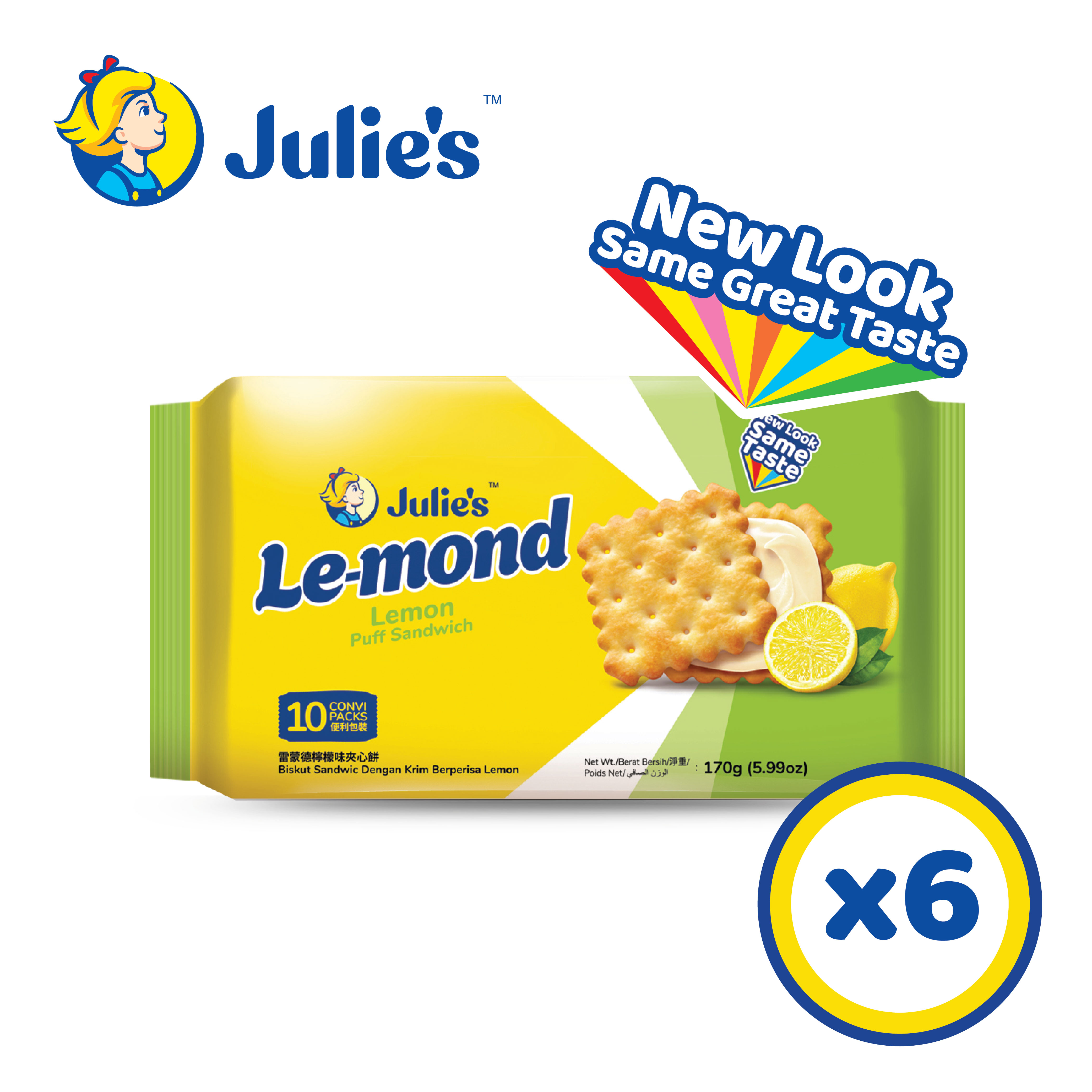 Julie\'s Le-mond Lemon Sandwich Biscuit 170g x 6 pck