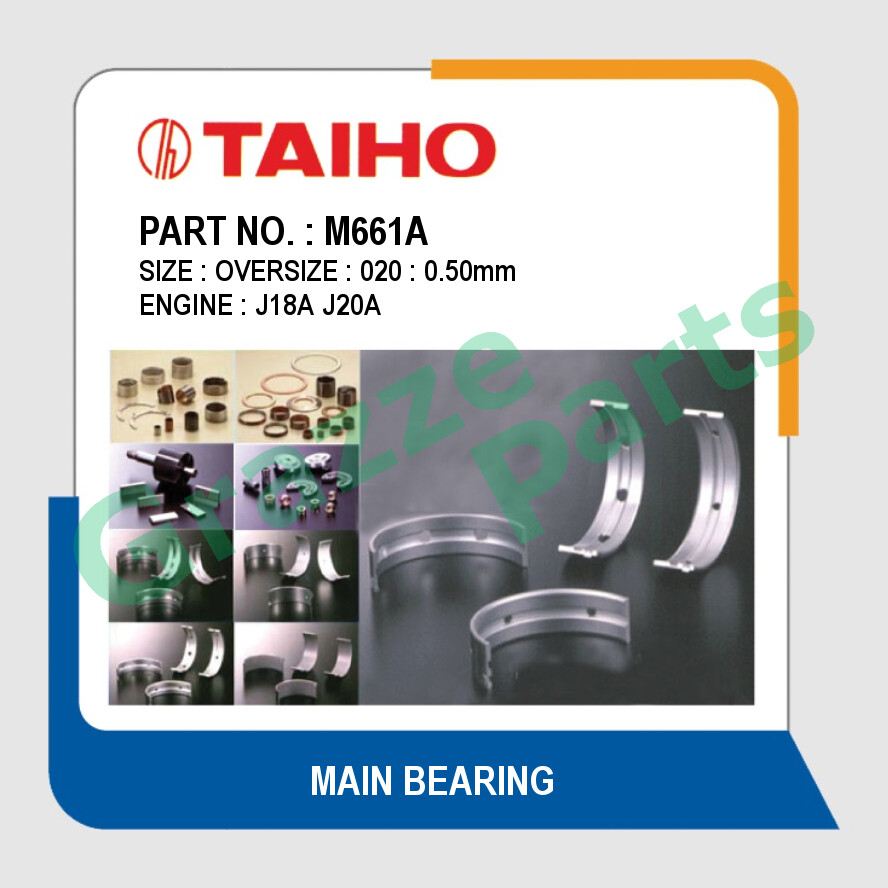 Taiho Main Bearing 020 (0.50mm) Size M661A for Suzuki Vitara SX4 Sedan Cultus 2.0 GC41 J18A 1995 Esc