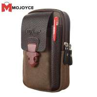 MOJOYCE Men Outdoor Sports Waist Bag Canvas Solid Business Belt Mobile Phone Pouch