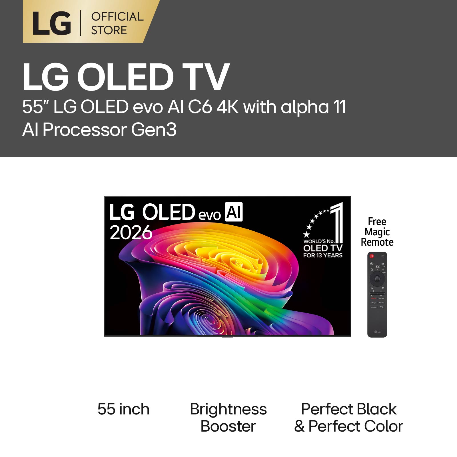 55 inch LG OLED evo AI C6 4K Smart TV 2026