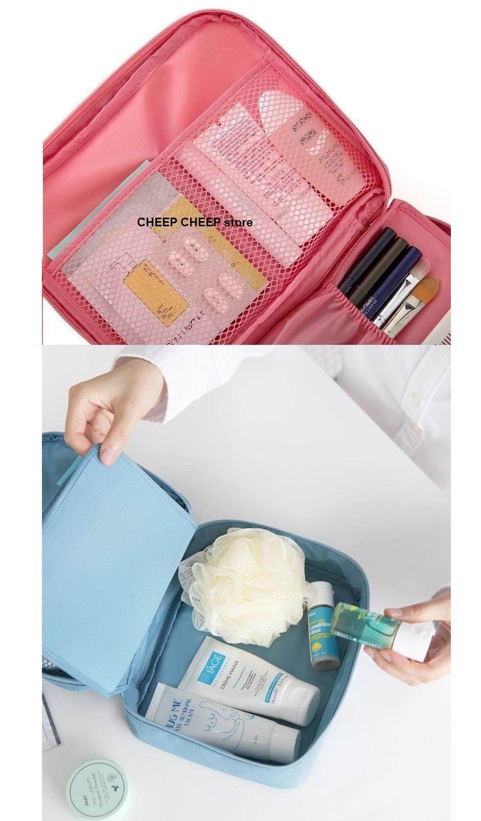 PINK Korean Cosmetic Travel Pouch Waterproof Multifunction Toiletries Organizer Bag Monopoly Version 2